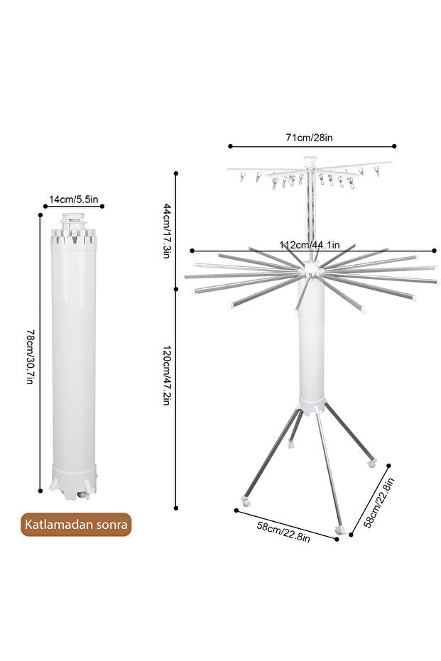 Katlanabilir Ahtapot Çamaşır Kurutma Askısı - Kule Çamaşır Askılığı