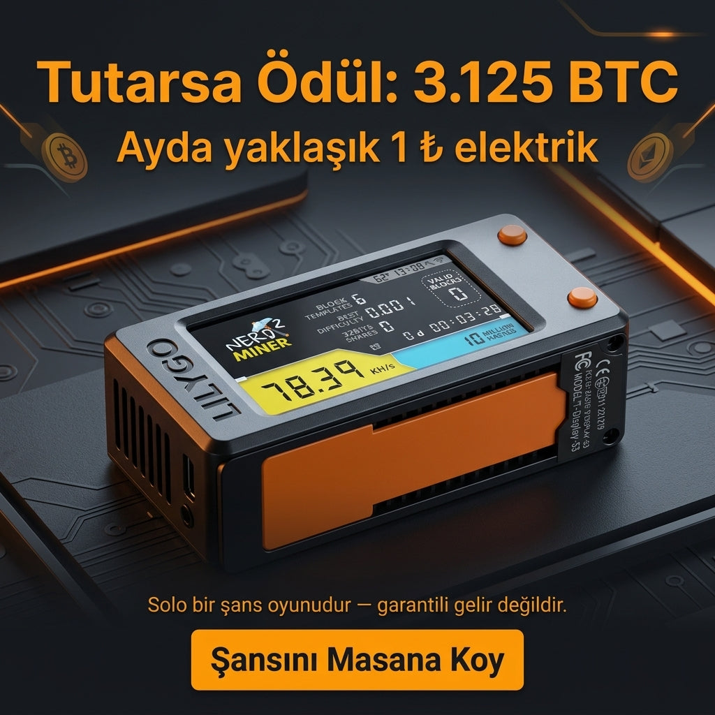 NerdMiner V2 – Bitcoin Solo Lottery Miner | 2.8'' Renkli Ekran + Akrilik Kasa