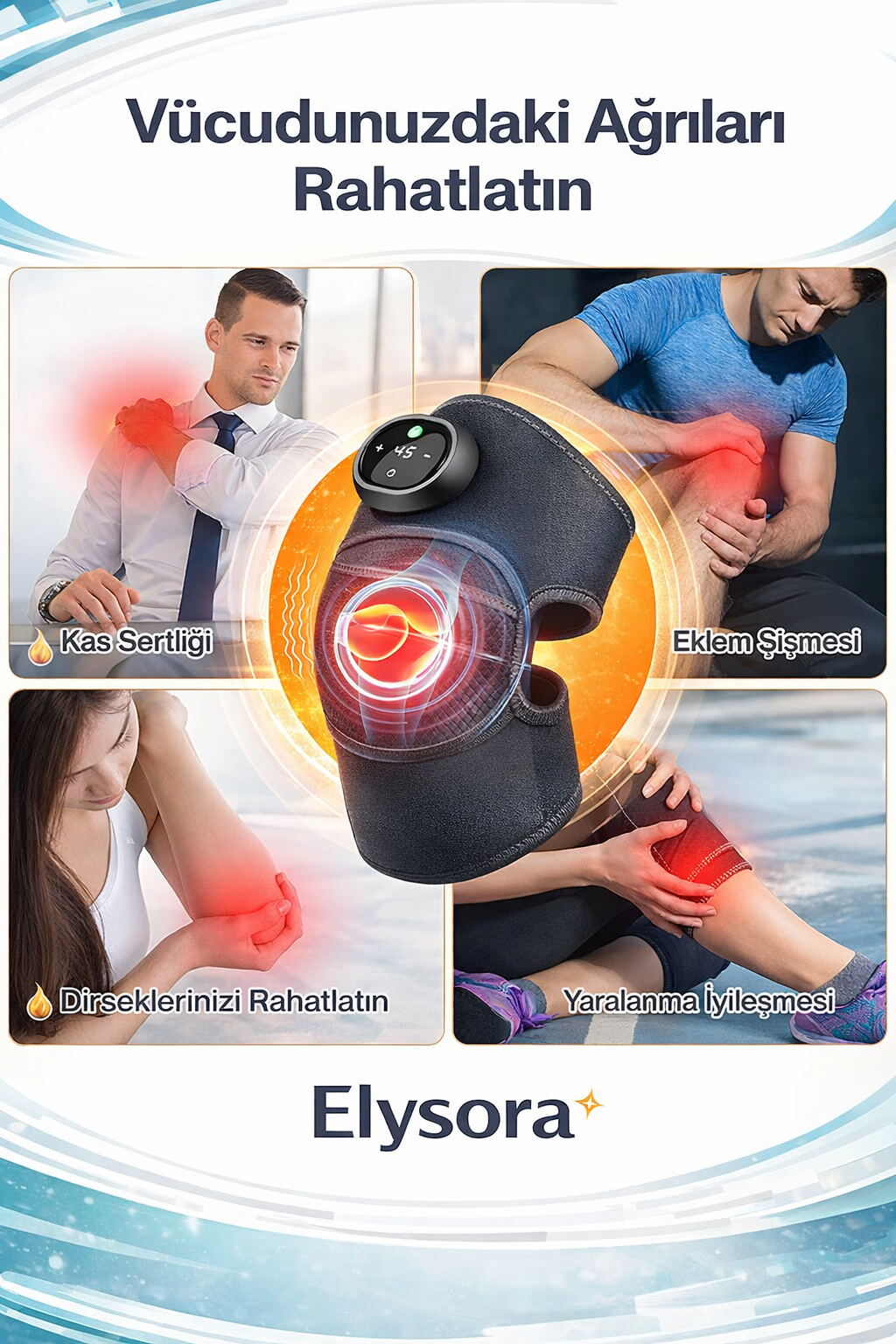 Yeni nesil şarjlı termal kızıl ötesi ısıtma sistemli diz kol omuz ısıtmalı masaj aleti