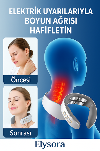 “Elysora Boyun Masaj Aleti – Elektrikli & Şarjlı, Isı Terapili”