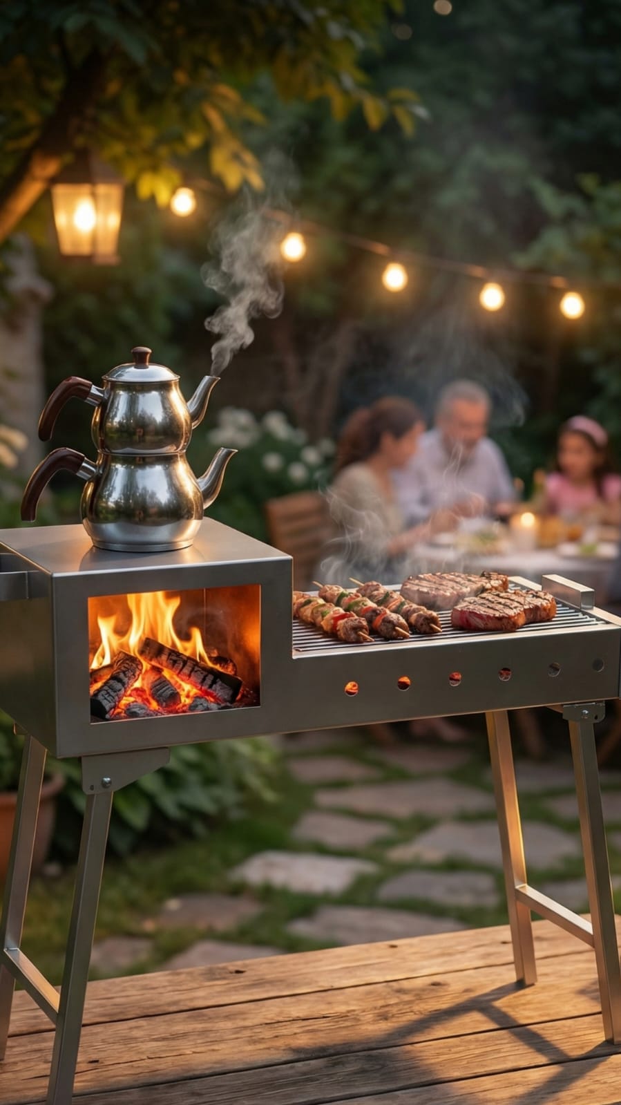 Katlanabilir Kamp Mangalı Seti — Mangal & Ocak Bir Arada + Katlanabilir Masa Hediyeli