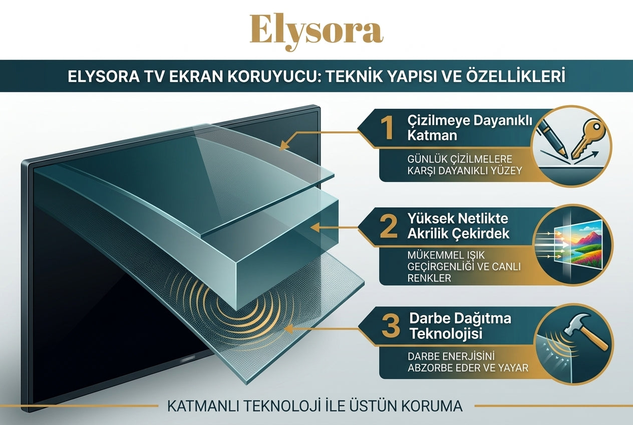 Elysora™ Premium Akrilik TV Ekran Koruyucu