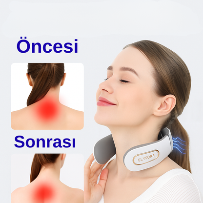 “Elysora Boyun Masaj Aleti – Elektrikli & Şarjlı, Isı Terapili”